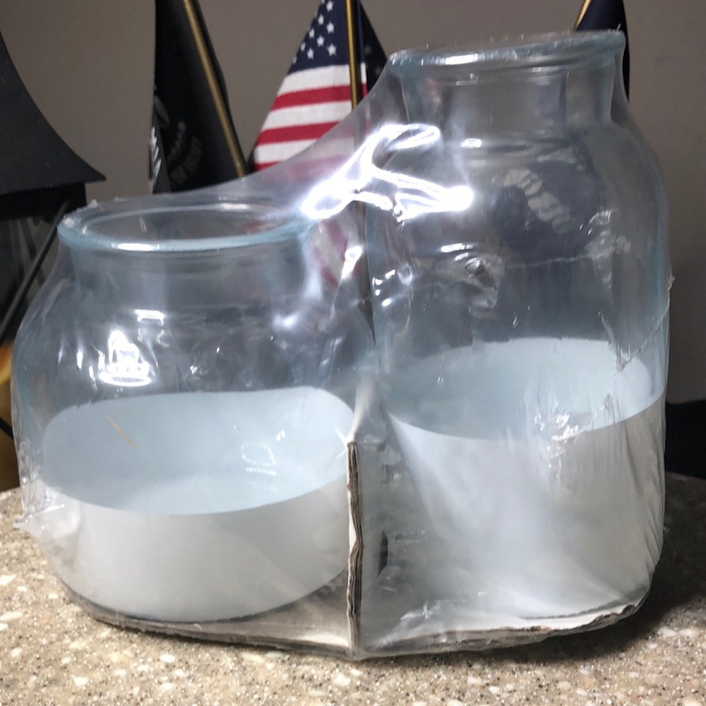 Clear and White Glass Jars Set